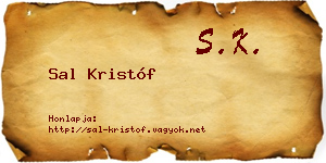 Sal Kristóf névjegykártya