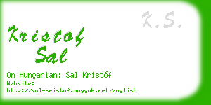 kristof sal business card